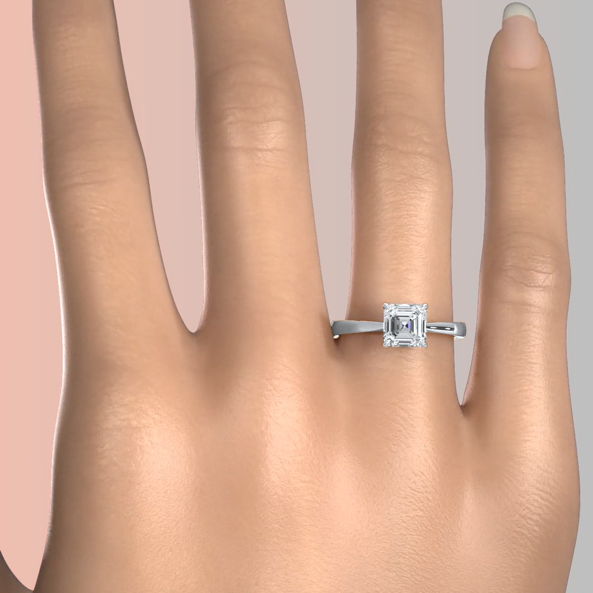 3g Lab Grown Diamond Tapper Solitaire IGI Certified Engagement Ring Setting 2mm 1.00 Ctw.